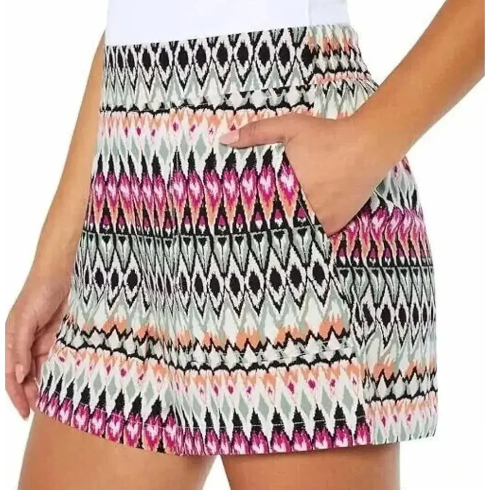 Wildfox Colorful Shorts Womens XL Pullon Pockets Casual Hi Rise Boho Beachy